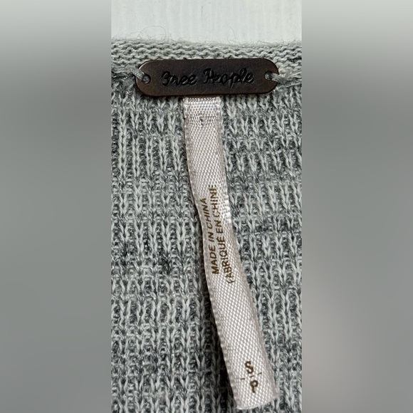 Free People Never Again Ribbed Cardigan Gray Asym Hem Small - Picture 5 of 15